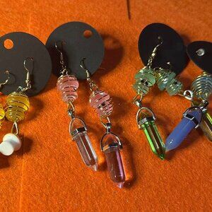 Caged glow In the dark mushroom earrings